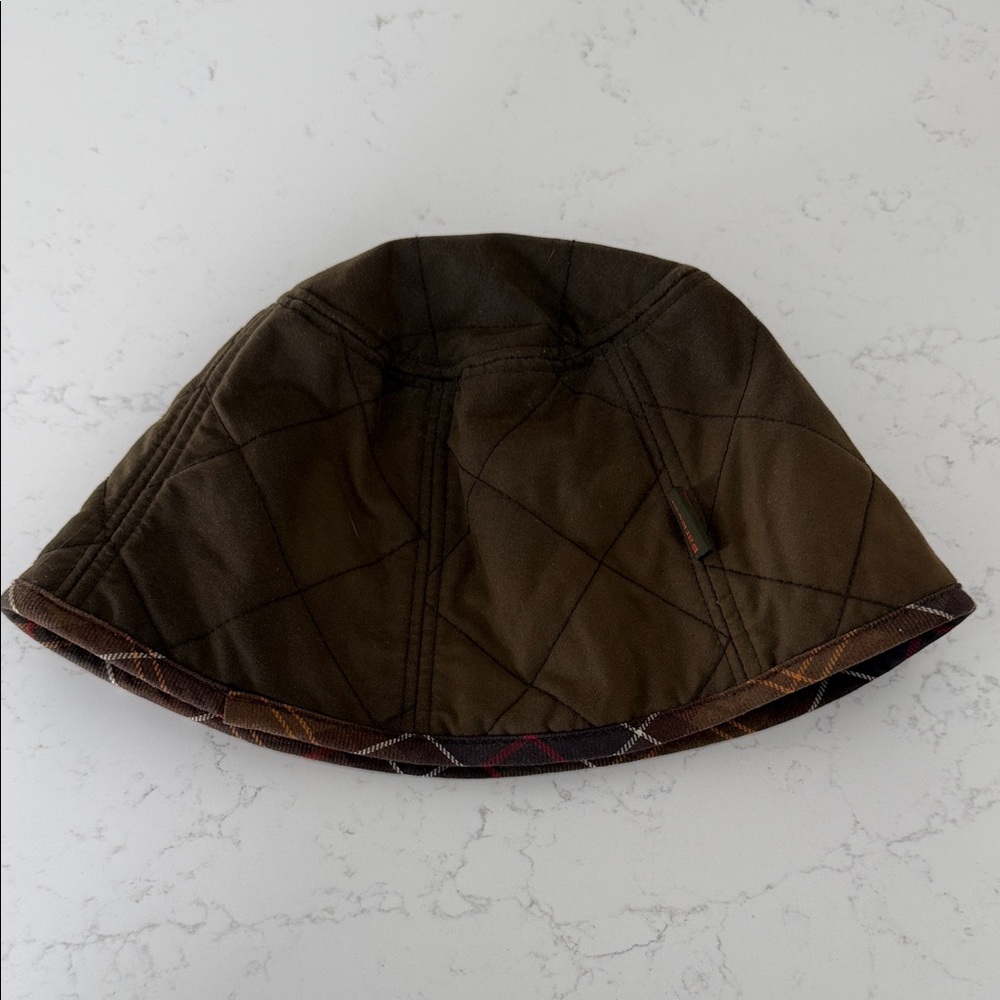 Barbour Brown Plaid Quilted Hat